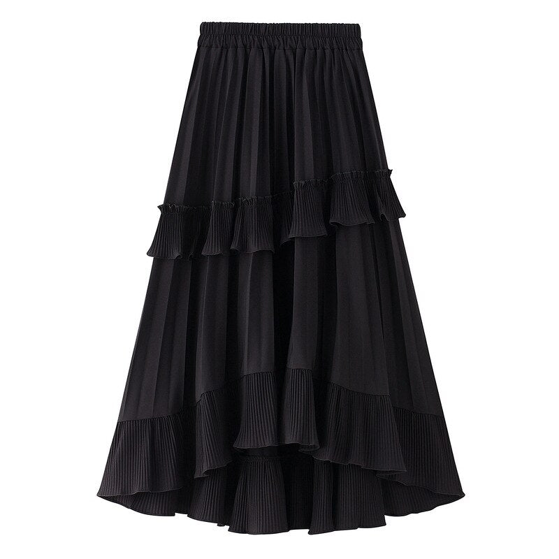 New Autumn Pleated Skirt High Waist Irregular Hem Flouncing 2023 - Premium  from vistoi shop - Just $34.99! Shop now at vistoi shop