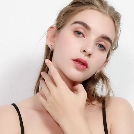 Black Jewelry Color Round Black Trendy Engagement Earrings