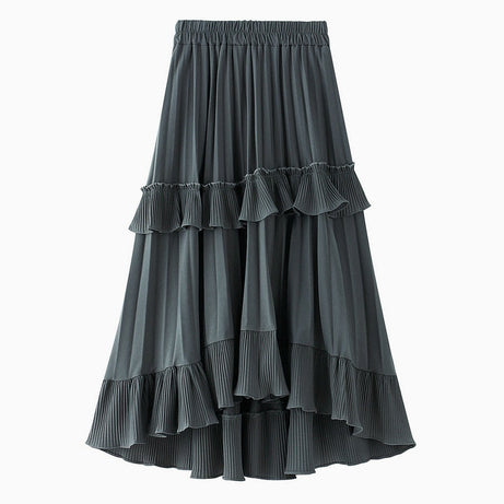 New Autumn Pleated Skirt High Waist Irregular Hem Flouncing 2023 - Premium  from vistoi shop - Just $34.99! Shop now at vistoi shop