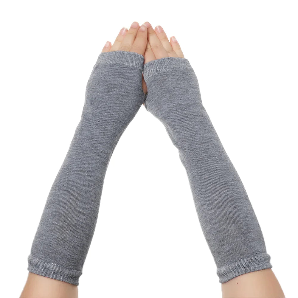 Women Girls Hand Arm Warmer Fingerless Cotton Long Glove - Premium  from vistoi shop - Just $24.99! Shop now at vistoi shop