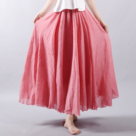 Sherhure Women Cotton And Linen Long Skirts Elastic 2023 - Premium  from vistoi shop - Just $34.99! Shop now at vistoi shop