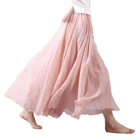 Skirt Linen Cotton Vintage Long Skirts Elastic Waist 2023 The Best - Premium  from vistoi shop - Just $34.99! Shop now at vistoi shop