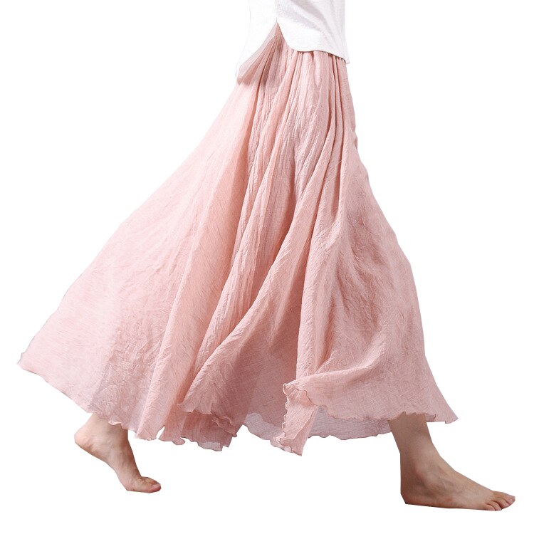 Skirt Linen Cotton Vintage Long Skirts Elastic Waist 2023 The Best - Premium  from vistoi shop - Just $34.99! Shop now at vistoi shop