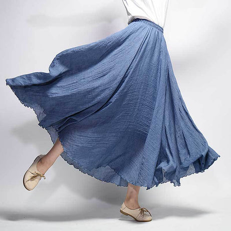 Sherhure Women Cotton And Linen Long Skirts Elastic 2023 - Premium  from vistoi shop - Just $34.99! Shop now at vistoi shop