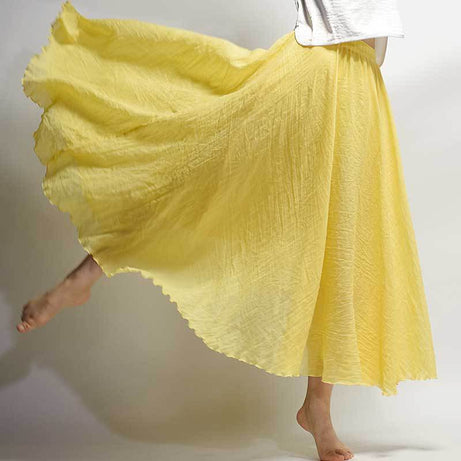 Skirt Linen Cotton Vintage Long Skirts Elastic Waist 2023 The Best - Premium  from vistoi shop - Just $34.99! Shop now at vistoi shop