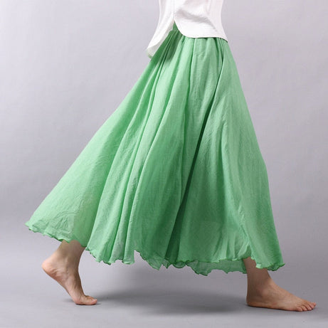 Sherhure Women Cotton And Linen Long Skirts Elastic 2023 - Premium  from vistoi shop - Just $34.99! Shop now at vistoi shop