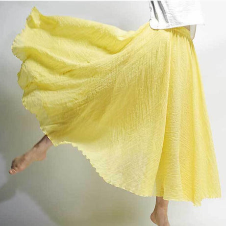 Sherhure Women Cotton And Linen Long Skirts Elastic 2023 - Premium  from vistoi shop - Just $34.99! Shop now at vistoi shop