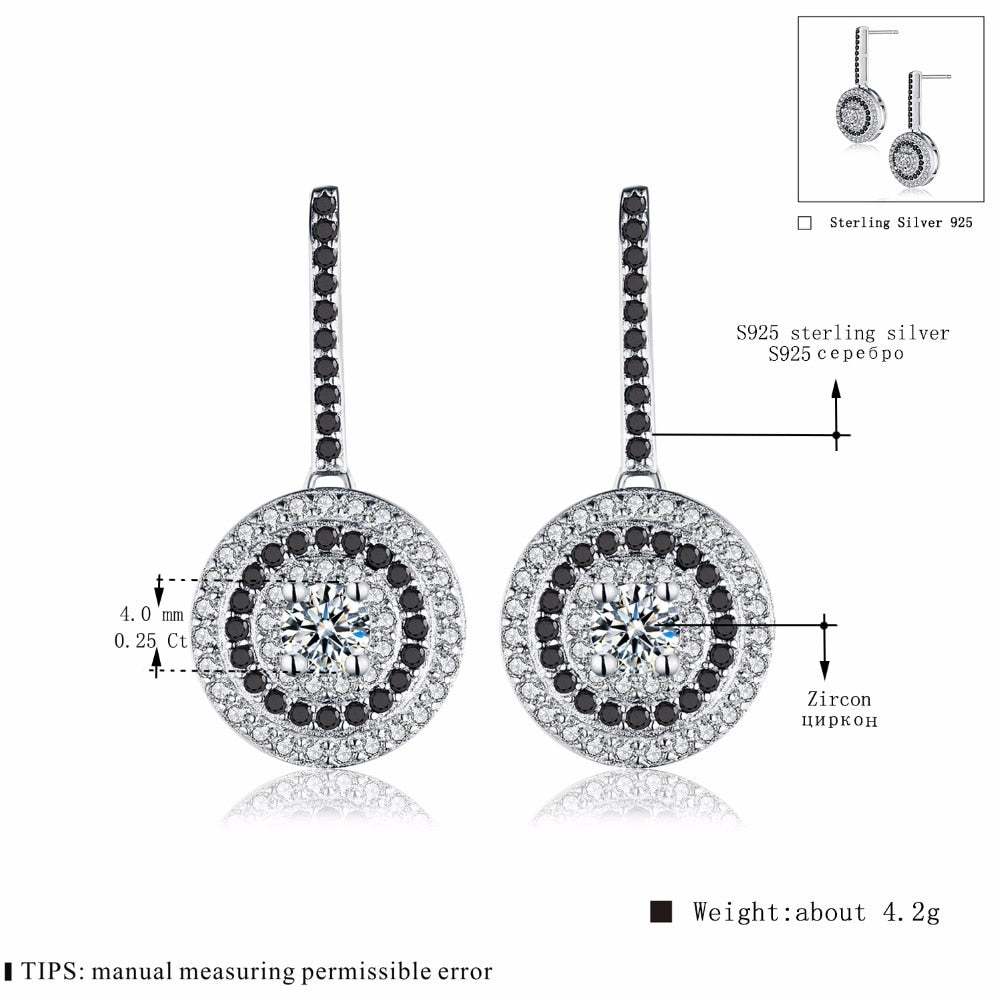 Classic Genuine Silver Color Fashion Jewelry Wedding Earrings