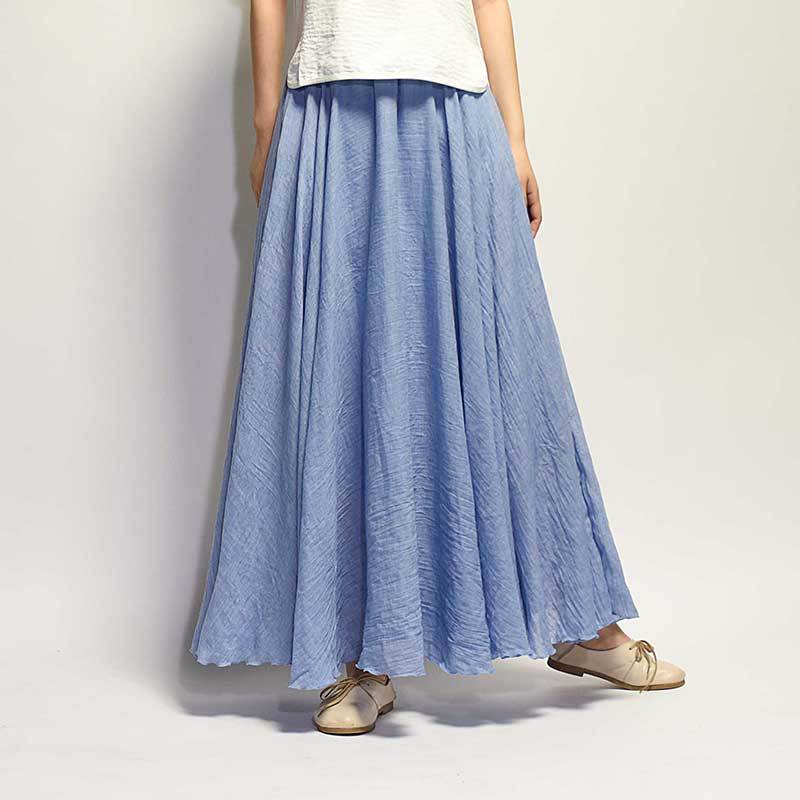 Skirt Linen Cotton Vintage Long Skirts Elastic Waist 2023 The Best - Premium  from vistoi shop - Just $34.99! Shop now at vistoi shop