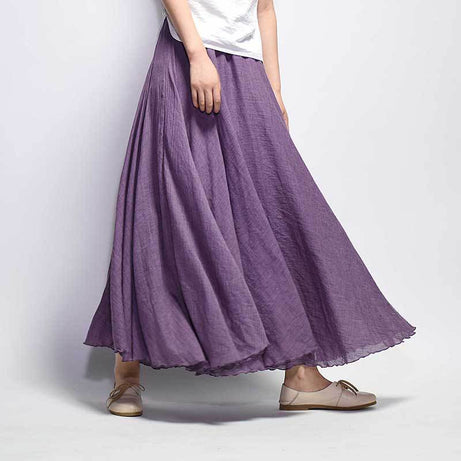 Skirt Linen Cotton Vintage Long Skirts Elastic Waist 2023 The Best - Premium  from vistoi shop - Just $34.99! Shop now at vistoi shop