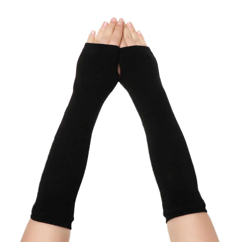 Women Girls Hand Arm Warmer Fingerless Cotton Long Glove - Premium  from vistoi shop - Just $24.99! Shop now at vistoi shop