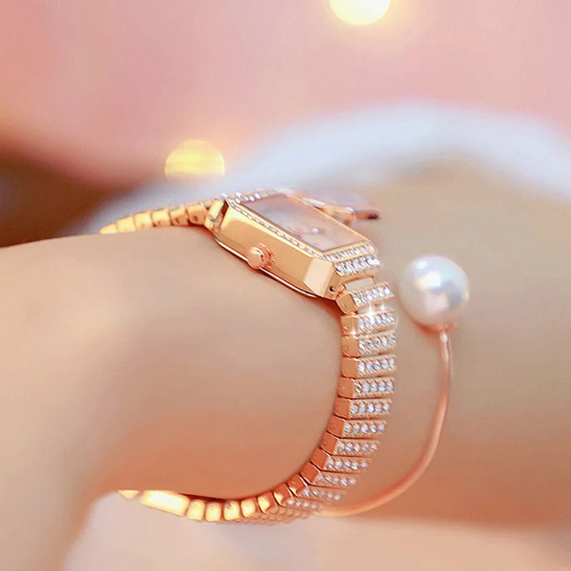 Bee Square Watch Women Gold Stainless Steel Watches Top - Premium  from vistoi shop - Just $36.99! Shop now at vistoi shop