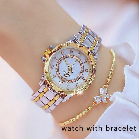 Diamond Women Watch Luxury Brand 2022 Rhinestone Elegant Ladies Watches Rose Gold Clock Wrist Watches for Women Relogio Feminino - Premium  from vistoi shop - Just $36.99! Shop now at vistoi shop