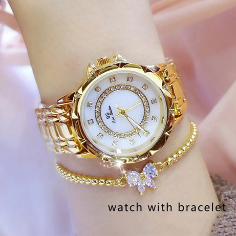 Diamond Women Watch Luxury Brand 2022 Rhinestone Elegant Ladies Watches Rose Gold Clock Wrist Watches for Women Relogio Feminino - Premium  from vistoi shop - Just $36.99! Shop now at vistoi shop