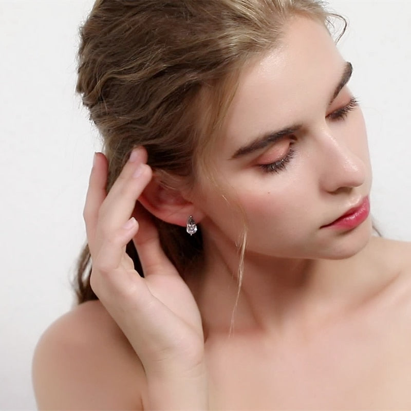 Round Black Trendy Engagement Hoop Earrings for Women Jewelry - Premium  from vistoi shop - Just $24.99! Shop now at vistoi shop