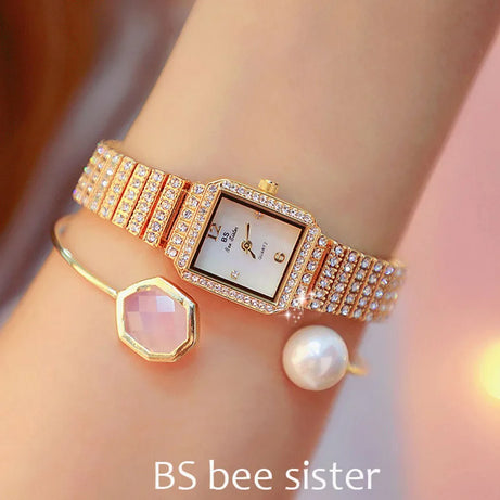 Bee Square Watch Women Gold Stainless Steel Watches Top - Premium  from vistoi shop - Just $36.99! Shop now at vistoi shop