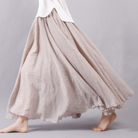 Skirt Linen Cotton Vintage Long Skirts Elastic Waist 2023 The Best - Premium  from vistoi shop - Just $34.99! Shop now at vistoi shop