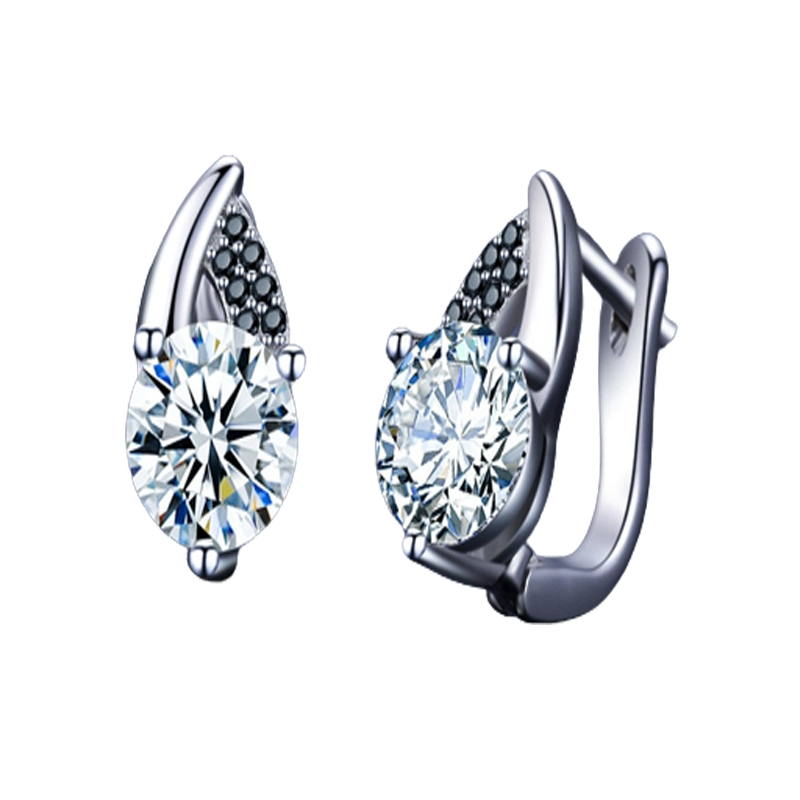 Round Black Trendy Engagement Hoop Earrings for Women Jewelry - Premium  from vistoi shop - Just $24.99! Shop now at vistoi shop