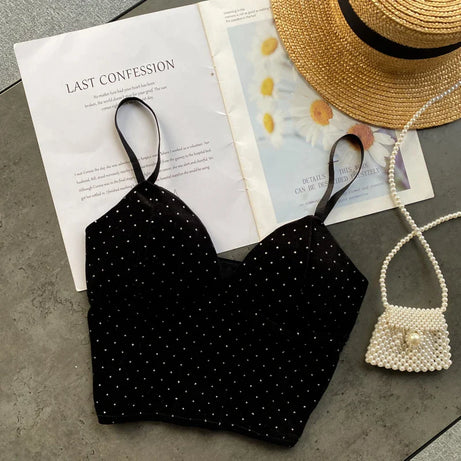 Backless Slim Tank Top Chic Print Shoulder Short Camis - Premium  from vistoi shop - Just $14.99! Shop now at vistoi shop