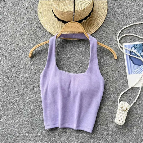 Off Shoulder Halter Camisole Summer Sleeveless Skinny 2023 Ladies Fashion - Premium  from vistoi shop - Just $24.99! Shop now at vistoi shop
