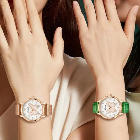 Women Watches Fashion Butterfly Dial Leather Quartz Watch - Premium  from vistoi shop - Just $29.99! Shop now at vistoi shop