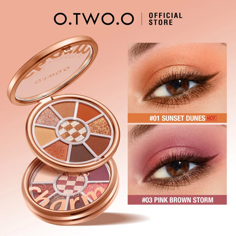 OTWO.O Eyeshadow Palette 9 Colors Waterproof Matte Smooth Pearly Shine Brighten Highlighter Eye Shadow Makeup Glitter Eyeshadow - Premium  from vistoi shop - Just $29.50! Shop now at vistoi shop