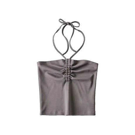 Women Ruched Halter Neck Cami Top Camisole - Premium  from vistoi shop - Just $14.99! Shop now at vistoi shop