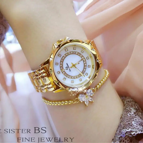 Diamond Women Watch Luxury Brand 2022 Rhinestone Elegant Ladies Watches Rose Gold Clock Wrist Watches for Women Relogio Feminino - Premium  from vistoi shop - Just $36.99! Shop now at vistoi shop