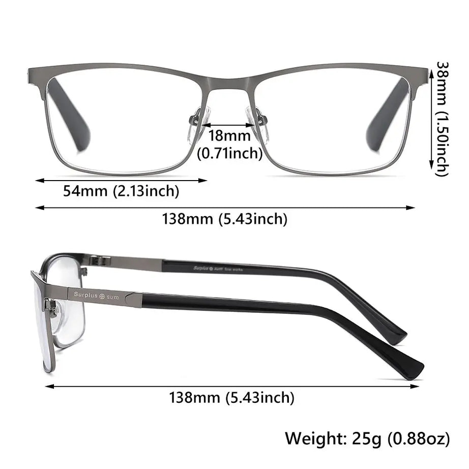 Classic Reading Glasses Metal Frame Men Anti Blue - Premium  from vistoi shop - Just $14.99! Shop now at vistoi shop