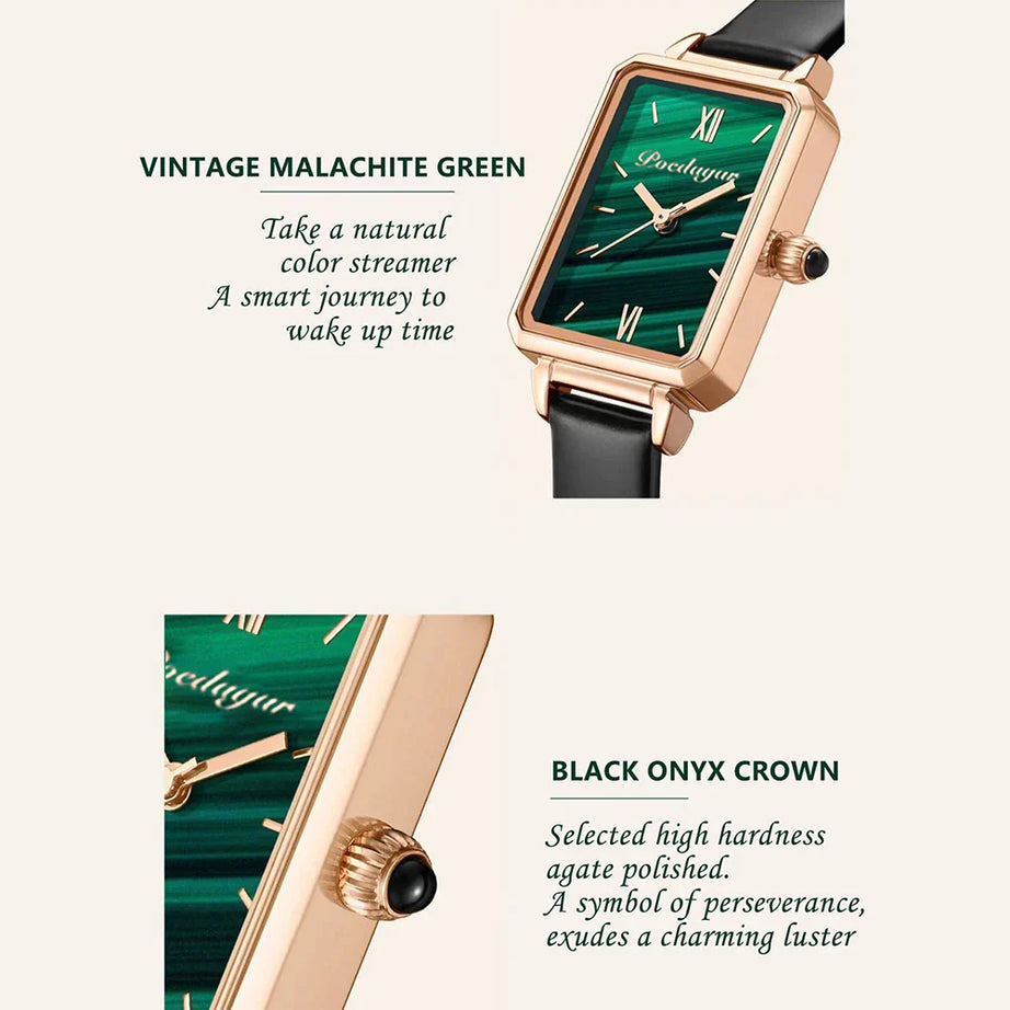 Women Watches Fashion Green Square Leather Quartz - Premium  from vistoi shop - Just $29.99! Shop now at vistoi shop
