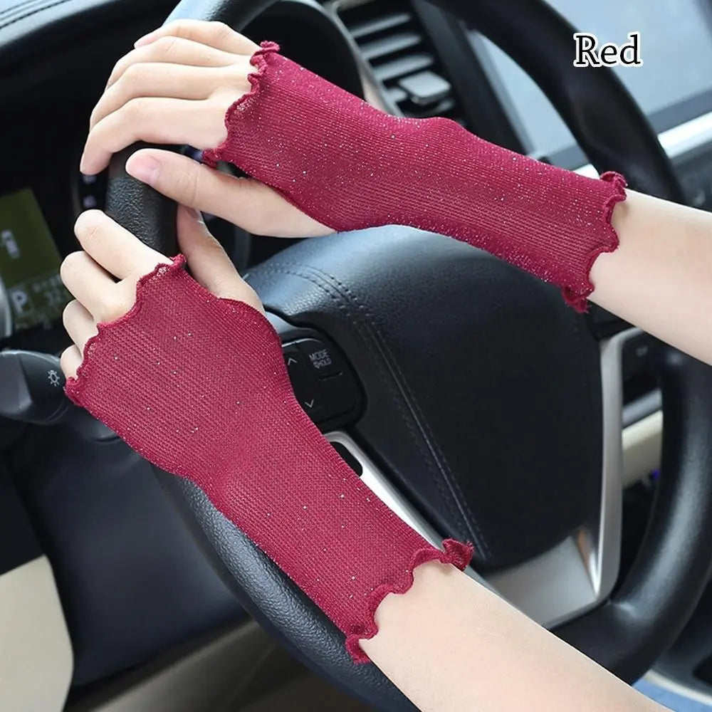 Women Mesh Ice Sleeve Long Half Finger Gloves Summer - Premium  from vistoi shop - Just $14.99! Shop now at vistoi shop