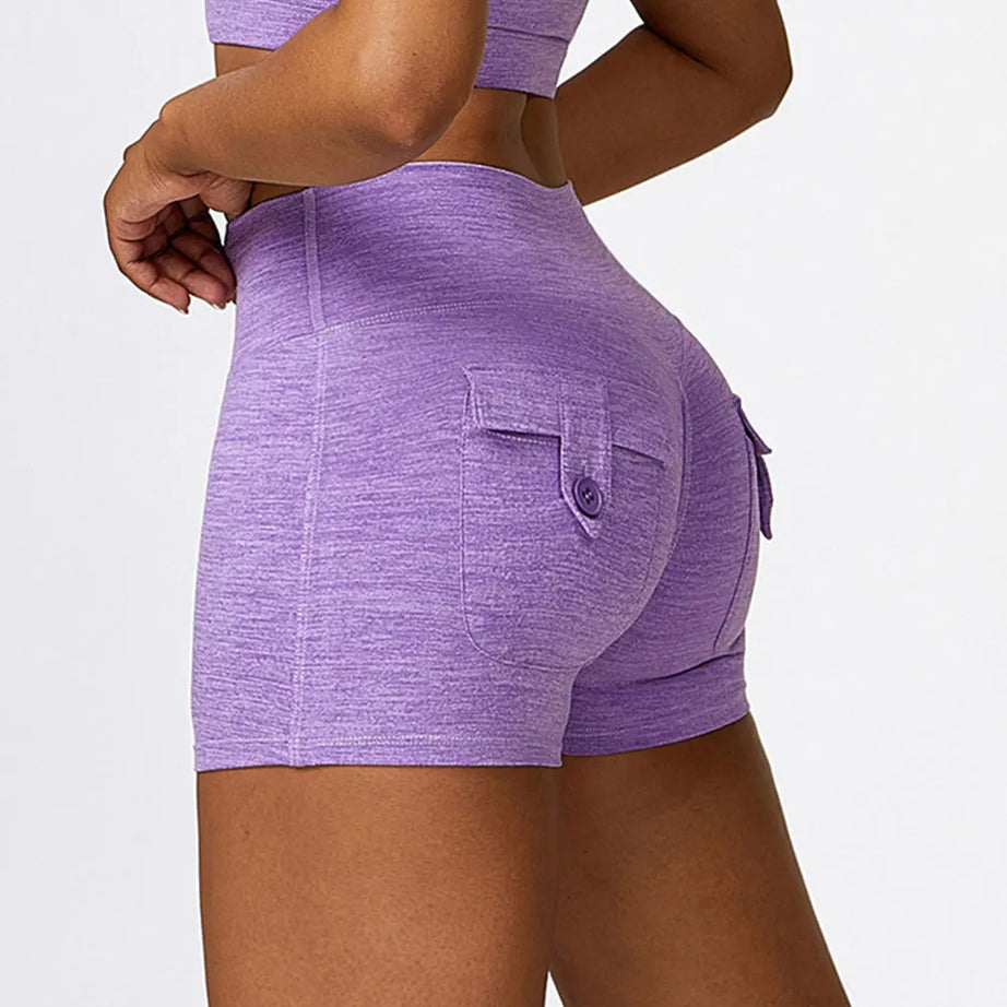 Sports Shorts Pocket Women High Waist Workout Seamless Fitness - Premium  from vistoi shop - Just $27.99! Shop now at vistoi shop