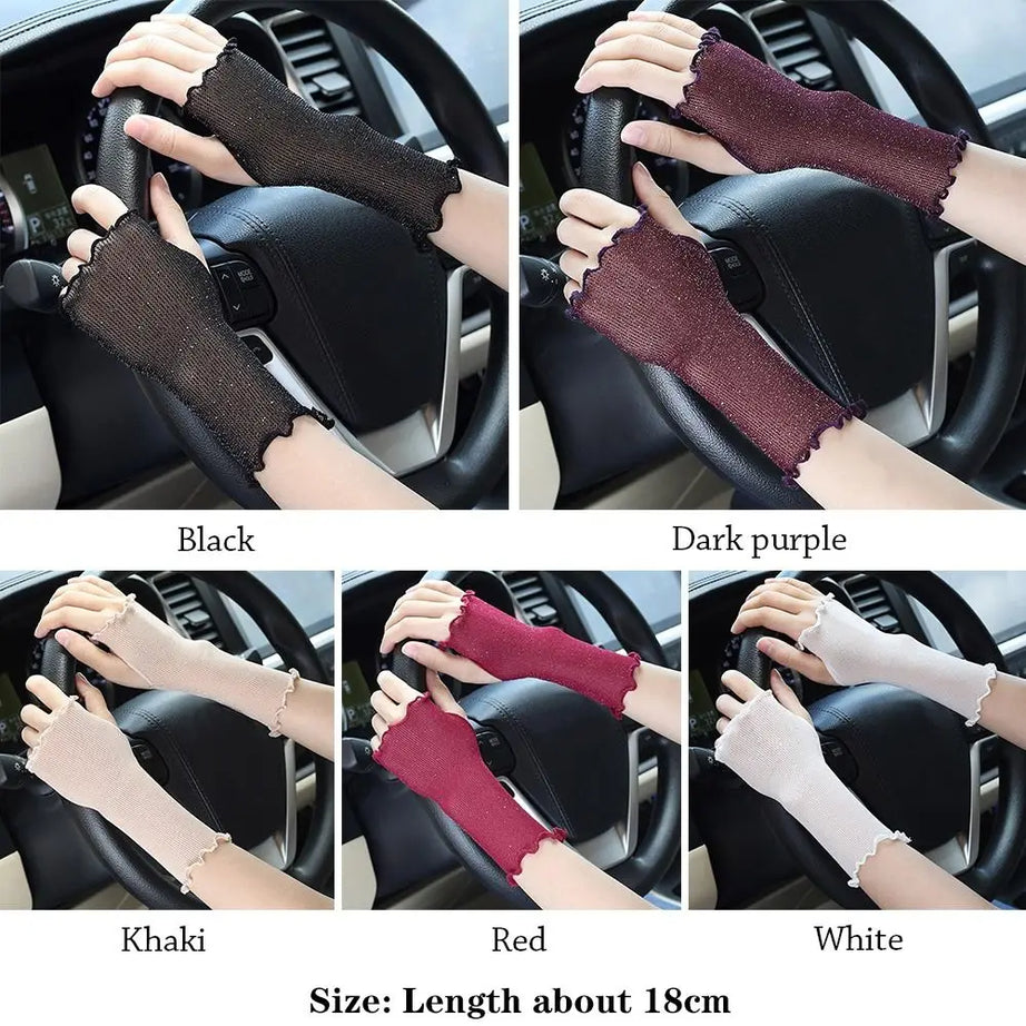 Women Mesh Ice Sleeve Long Half Finger Gloves Summer - Premium  from vistoi shop - Just $14.99! Shop now at vistoi shop