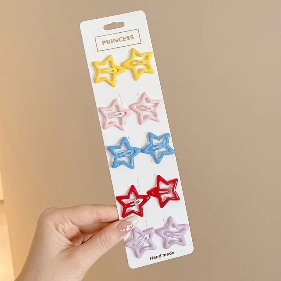 10Pcs Colorful Star Barrettes Hair Grip Head wear - Premium  from vistoi shop - Just $11.99! Shop now at vistoi shop