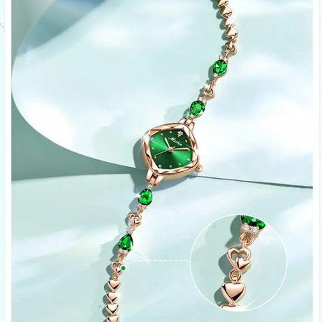 Women Square Watches 2023 Small Dial Brand Green - Premium  from vistoi shop - Just $49.99! Shop now at vistoi shop