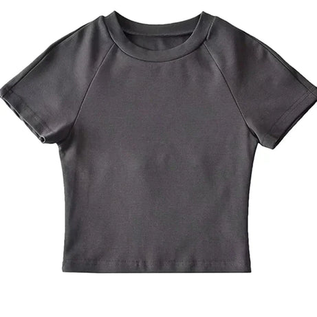 Off Back Raglan Sleeves Slim Fit Short Sleeve Open T-shirt - Premium  from vistoi shop - Just $19.99! Shop now at vistoi shop