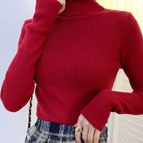 New Pullover Women Turtleneck Sweater Autumn Long 2023