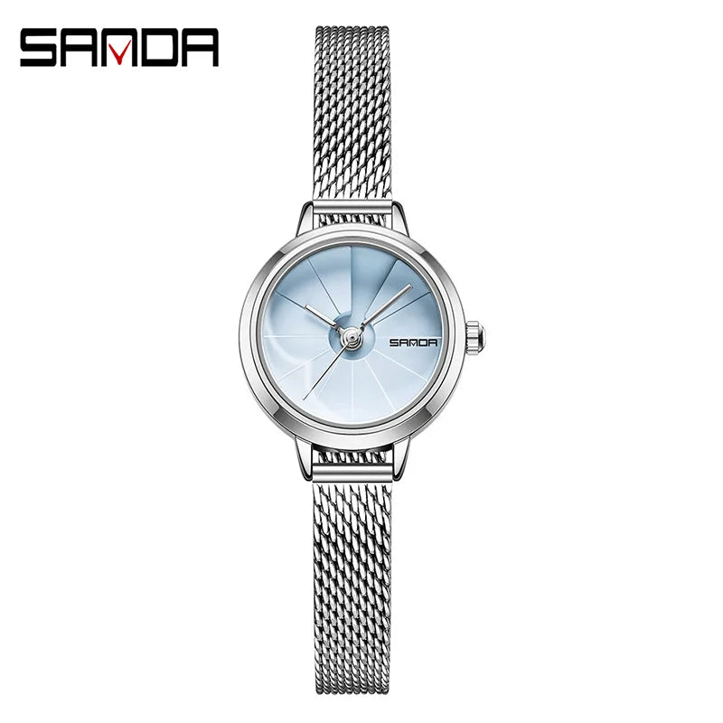 Creative Dial Silver Stainless Steel Women Watches SANDA - Premium  from vistoi shop - Just $29.99! Shop now at vistoi shop