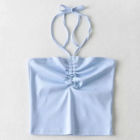 Women Ruched Halter Neck Cami Top Camisole - Premium  from vistoi shop - Just $14.99! Shop now at vistoi shop