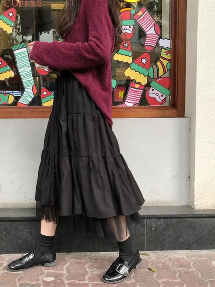 Long Tulle Midi Skirts Women's 2023 Autumn Skirts - Premium  from vistoi shop - Just $29.99! Shop now at vistoi shop