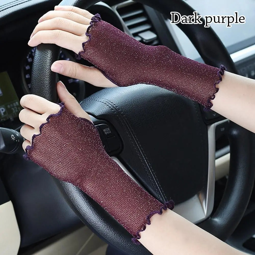 Women Mesh Ice Sleeve Long Half Finger Gloves Summer - Premium  from vistoi shop - Just $14.99! Shop now at vistoi shop