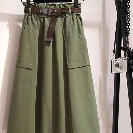 Midi Knee Length Summer Autumn Skirt Women Skirt - Premium  from vistoi shop - Just $29.99! Shop now at vistoi shop