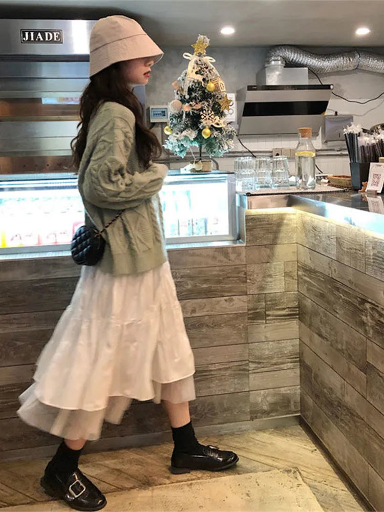 Long Tulle Midi Skirts Women's 2023 Autumn Skirts - Premium  from vistoi shop - Just $29.99! Shop now at vistoi shop