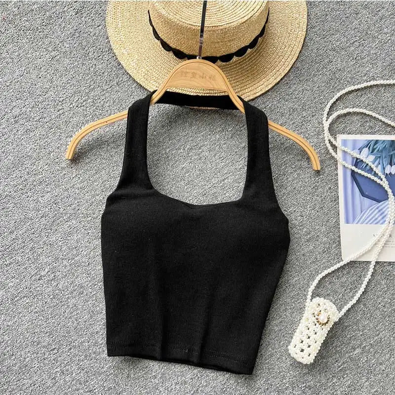 Off Shoulder Halter Camisole Summer Sleeveless Skinny 2023 Ladies Fashion - Premium  from vistoi shop - Just $24.99! Shop now at vistoi shop