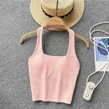 Off Shoulder Halter Camisole Summer Sleeveless Skinny 2023 Ladies Fashion - Premium  from vistoi shop - Just $24.99! Shop now at vistoi shop