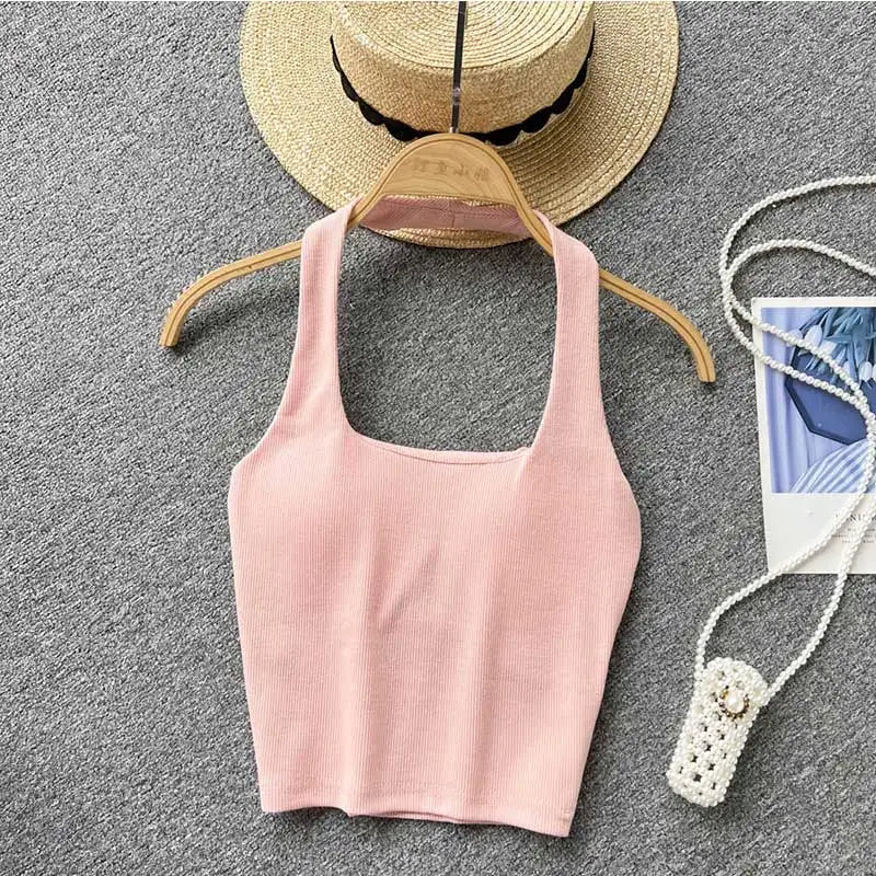 Off Shoulder Halter Camisole Summer Sleeveless Skinny 2023 Ladies Fashion - Premium  from vistoi shop - Just $24.99! Shop now at vistoi shop