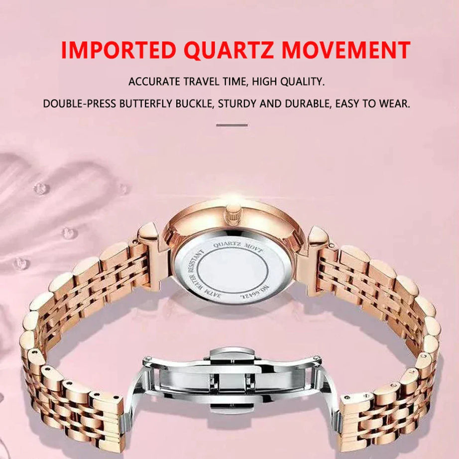 Watch Rose Gold Stainless Steel Mesh Quartz Simple - Premium  from vistoi shop - Just $34.99! Shop now at vistoi shop