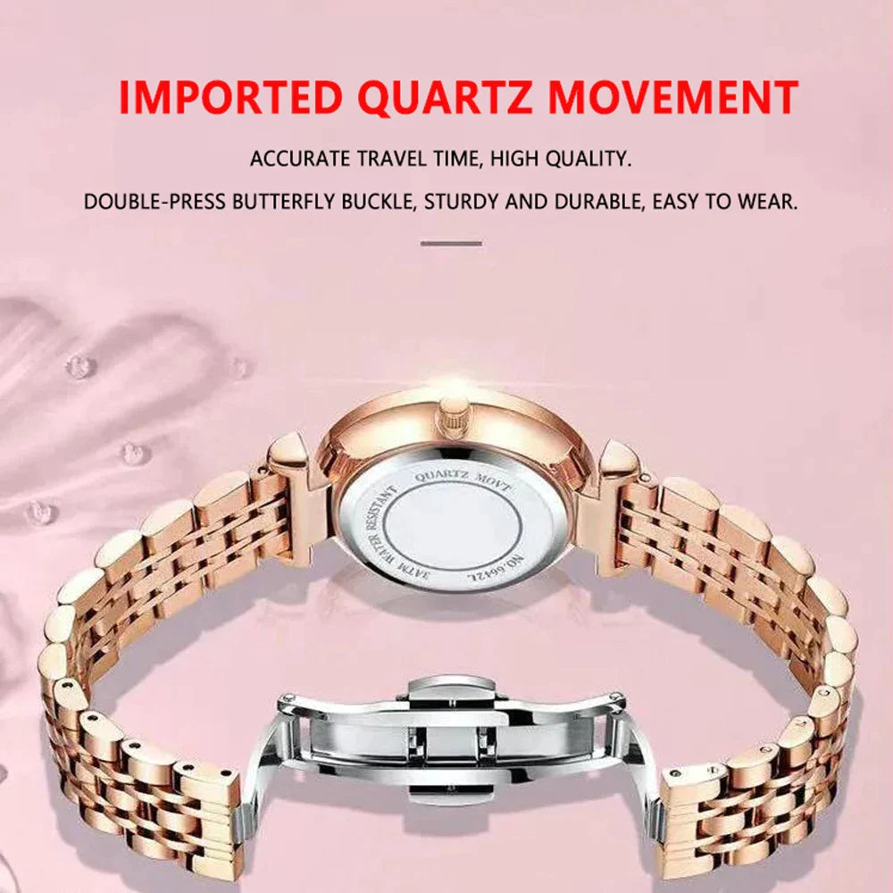 Watch Rose Gold Stainless Steel Mesh Quartz Simple - Premium  from vistoi shop - Just $34.99! Shop now at vistoi shop