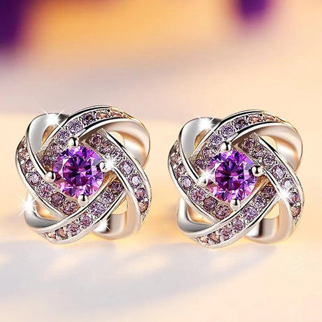 Trendy 925 Silver color inlaid zircon earrings for style earrings jewelry - Premium  from vistoi shop - Just $29.99! Shop now at vistoi shop