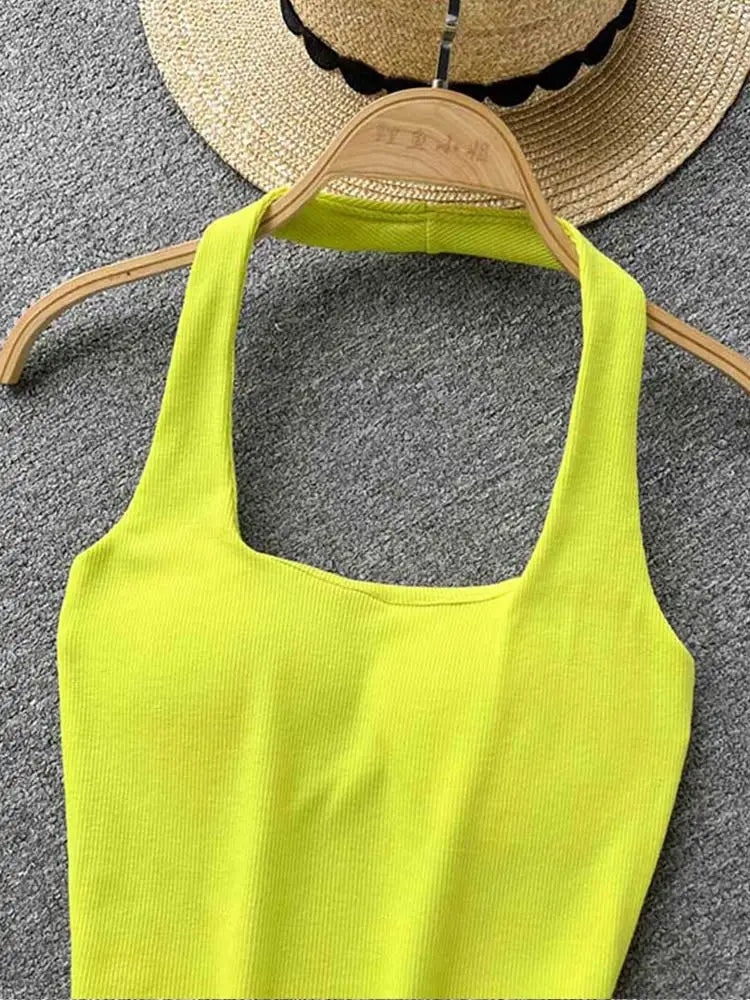 Off Shoulder Halter Camisole Summer Sleeveless Skinny 2023 Ladies Fashion - Premium  from vistoi shop - Just $24.99! Shop now at vistoi shop